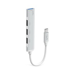 Hub USB-C multiplu 4 in 1 HAVIT HB41, 4 USB A, Viteza transfer date 5 Gbps, Argintiu