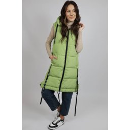 VESTA GROASA LUNGA MATLASATA CU BUZUNARE SARRA M-L Lime