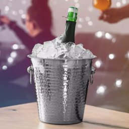 Frapiera vin sau sampanie Kinghoff KH 1505, 21 cm, Exterior reliefat, Inox