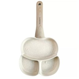 Tigaie cu 3 compartimente Klausberg KB 7825, 19 cm, Finisaj marmura, Inductie, Bej