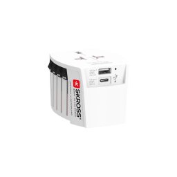 SKROSS PA48USBC - Adaptor de călătorie MUV, priză AC, porturi USB-A și USB-C, 15W