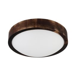 Plafonieră LED OAK SMOKY SLIM, 20W, 230V, 4000K, Ø 27 cm, stejar/maro închis