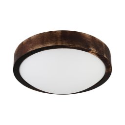 Plafonieră OAK SMOKY SLIM, 1xE27/15W/230V, Ø 27 cm, stejar/maro închis