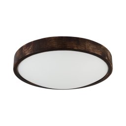 Plafonieră OAK SMOKY SLIM, Ø 37 cm, 2xE27, 15W, 230V, stejar/maro închis