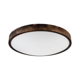 Plafonieră OAK SMOKY SLIM, 3x E27/15W/230V, Ø 47 cm, stejar/maro închis