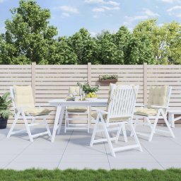 Perne scaun cu spatar mic, 4 buc., crem, textil oxford GartenMobel Dekor