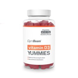 GymBeam Vitamina D3 Yummies 50 caps. căpșuni