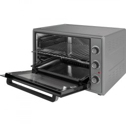 Cuptor electric Elite EMO-65300G, 2000W, 65 L, 3 functii, Sticla dubla, Incalzire ascunsa jos, Termostat, Timer, Gri