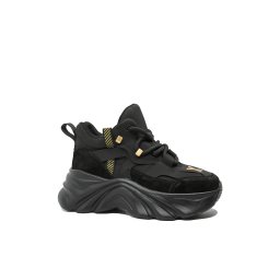 Ghete sport Gryxx negre din piele întoarsă, cu detalii textile și de cauciuc OTR3280-36 EU