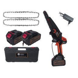 Mini Drujba Electrica cu 2 acumulatori 48V, Lamă + 2 Lanțuri, 200mm, 8", ungere automata Edon MX294