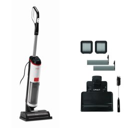 Aspirator vertical, cu fir, cu abur si aspirare umed-uscata, 750 W, aspirare 7 kPa, 0.6 l, 70 Db, 4,4 Kg, gri alb, Polti RollySteam WD10C