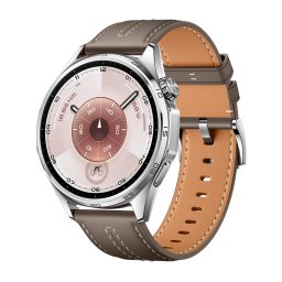 HUAWEI WATCH GT 6 46mm Steel Stainless Steel Case, Curea Grey Composite Leather