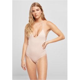 Doamnelor Rib costum de baie Rose