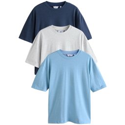 Next Tricou bleumarin / albastru deschis / gri deschis