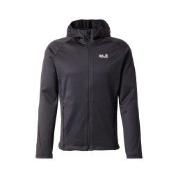 JACK WOLFSKIN Jachetă fleece funcțională 'PEAK DISTRICT' negru / alb