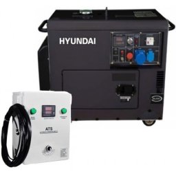 DHY 6001 SE + ATS12-P Generator de curent monofazat Hyundai cu panou de automatizare monofazat , 5 kVA , diesel , AVR