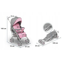 Lionelo - Carucior sport Irma, Grey/Pink