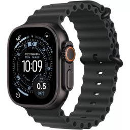 Smartwatch Apple Watch Ultra 3 GPS + Cellular, 49mm, Carcasa Black Titanium, Bratara Black Ocean Band