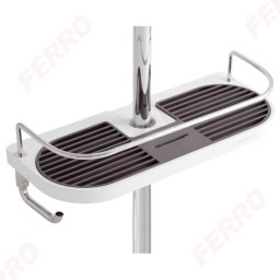 Etajera culisanta petru bara dus Yacore, alb/inox
