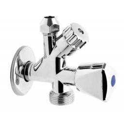 Robinet coltar combinat 1/2"x3/4"x1/2" cu robinet masina de spalat, crom