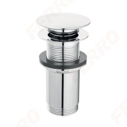 Ventil lavoar click-clack din alama 1 1/4" Rotondo cu preaplin, crom