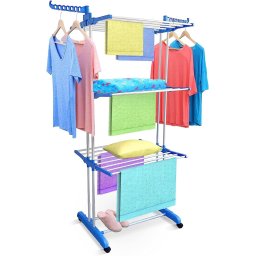 Uscator Mare de Haine pe Roti, 3 Etaje, Multifunctional, Usor de Depozitat si Mutat