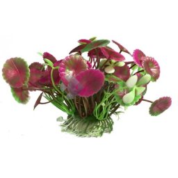 Acvariu plantă artificială frunze în formă de scut și fluture 11 cm