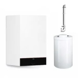 Pachet centrala termica Viessmann Vitodens 100 W B1HG 32 kW cu boiler monovalent Vitocell 200 litri, kit de evacuare inclus