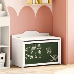 Cutie pentru jucarii Alb 73 x 33 x 55 cm Lemn compozit GartenMobel Dekor