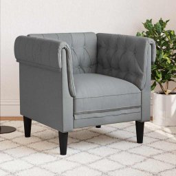 Scaun canapea Chesterfield Gri deschis 78.5 x 74.5 x 74.5 cm GartenMobel Dekor