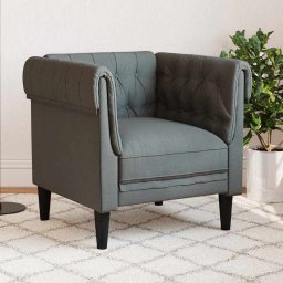 Scaun canapea Chesterfield Gri închis 78.5 x 74.5 x 74.5 cm GartenMobel Dekor