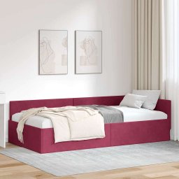 Cadru de pat coltar Altele cu headboard bordo 90 x 190 cm GartenMobel Dekor