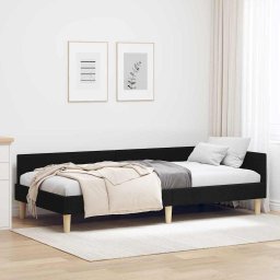 Cadru de pat coltar Altele cu headboard Negru 80 x 200 cm GartenMobel Dekor