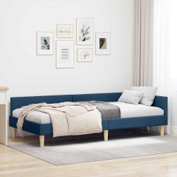 Cadru de pat coltar Altele cu headboard albastru 100 x 200 cm GartenMobel Dekor