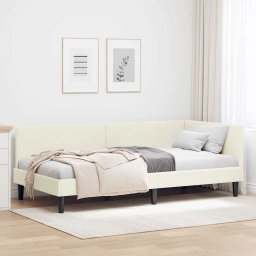 Cadru de pat coltar Altele cu headboard Crem 100 x 200 cm GartenMobel Dekor