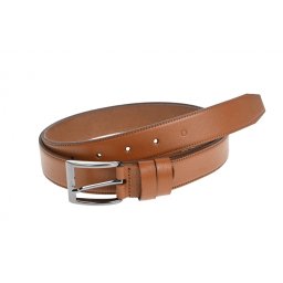 Curea barbati eleganta, cusuta, din piele naturala maro 3cm CLK100Mala CLK100M