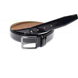 Curea barbati eleganta, din piele naturala lacuita bluemarin 3.5 cm - DR003LBLM