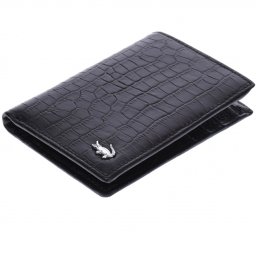 Portofel barbati din piele naturala, negru, 9 x 12 cm, KDL-525N