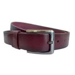 Curea barbati, casual, eleganta, din piele naturala, cusatura, Bordo 4cm - CK110VIS