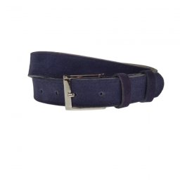 Curea barbati, casual-eleganta, din piele naturala intoarsa, latime 3.5 cm, bleumarin - CL006