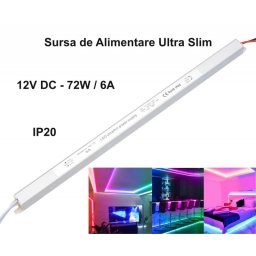 Sursa de Alimentare Ultra Slim 12V-72W / 6A