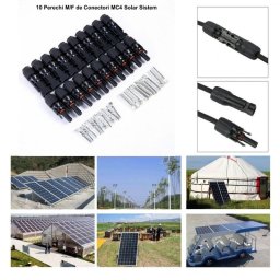 Conector MC4 de Sistem Solar Fotovoltaic-Kit 10 Set F/M