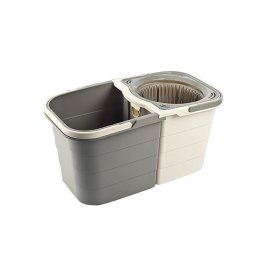Mop rotativ lisa cu doua recipiente separabile, maner ajustabil, gri rzln0792