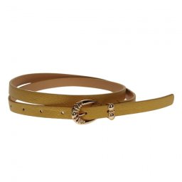 Curea dama, casual-eleganta, din piele ecologica, latime 1.3 cm, galben - CKD006