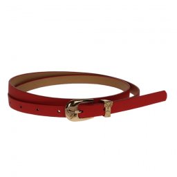 Curea dama, casual-eleganta, din piele ecologica, latime 1.3 cm, rosu - CKD014