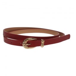 Curea dama, casual-eleganta, din piele ecologica, latime 1.3 cm, rosu - CKD013