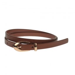 Curea dama, casual-eleganta, din piele ecologica, latime 1.3 cm, maro - CKD020