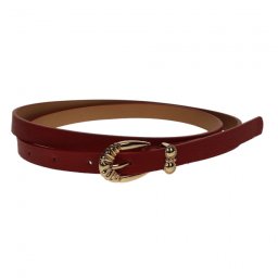Curea dama, casual-eleganta, din piele ecologica, latime 1.3 cm, maro - CKD016