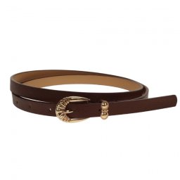 Curea dama, casual-eleganta, din piele ecologica, latime 1.3 cm, maro - CKD015