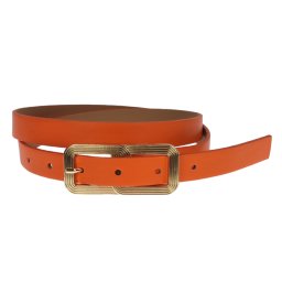 Curea dama, casual-eleganta, din piele ecologica, latime 2 cm, portocaliu - CRD010PO
